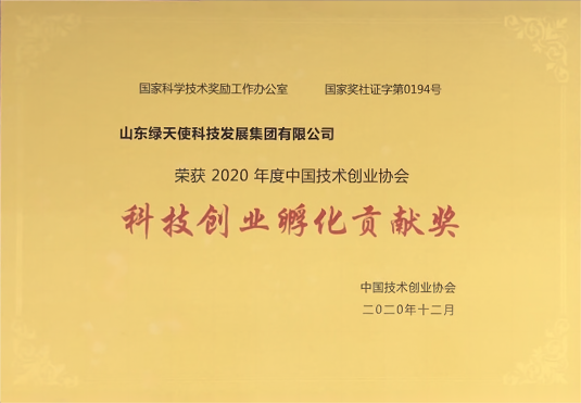 科技创业孵化贡献奖